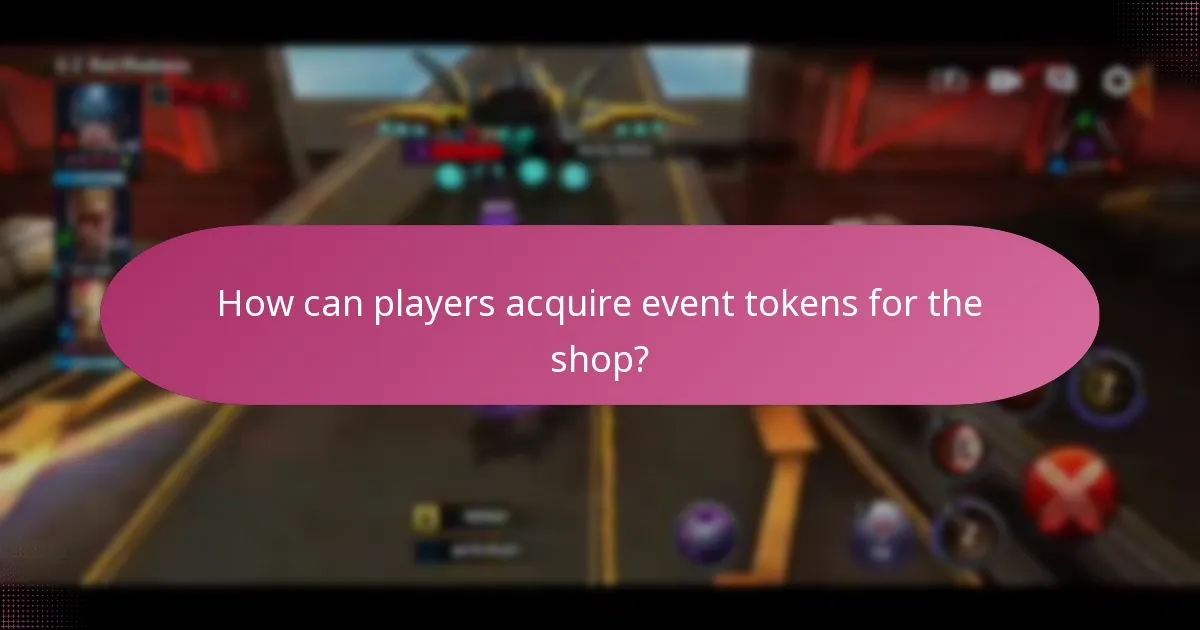 How can players acquire event tokens for the shop?